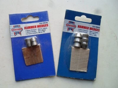 Faithfull Pack of 3 { 1 Wooden +2 Metal } Hammer Wedges Size 3 or 4. Or Wooden - image 1 of 3