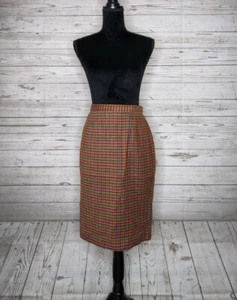 Vintage J. McLaughlin For Sanyo Wool Blend Plain Pencil Skirt Size 8 26" Waist - Picture 1 of 9