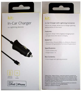 Kit 1A Lightning Fast Car Charger for iPhone SE 7 8 X 11 12 13 14 MFi-Certified - Picture 1 of 3