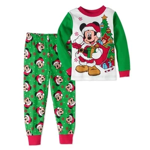 Disney Mickey Mouse 2-Piece Christmas Pajama Set Various Sizes - Picture 1 of 2