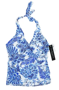Swim Solutions Size 8 Floral Print UPF 50+ Halter Swimwear Tankini Top NWT - Picture 1 of 2