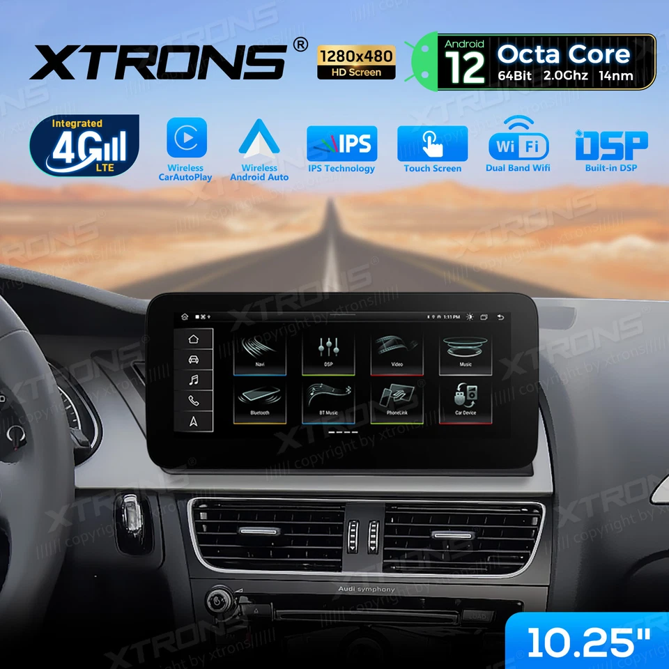 Xtrons Autoradio QEA12UCA12A4L Multimedia 10 25 Zoll Audi A4 A5 Android 12