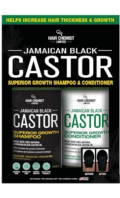 Champú y acondicionador Hair Chemist Jamaican Black Ricino Crecimiento Superior Foto 1 de 3