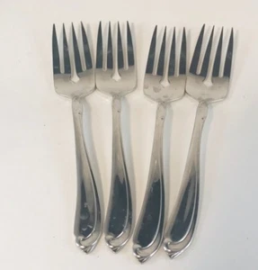 OneidaCraft Salatgabeln Shasta Oneida Edelstahl gebogener Griff glänzend 4 6"  - Bild 1 von 3