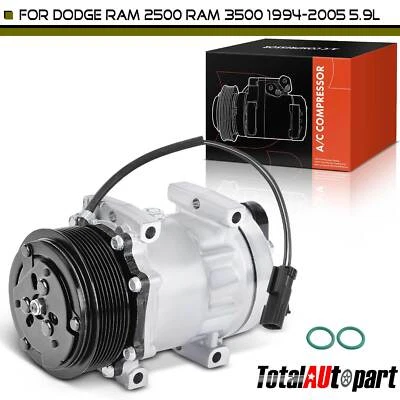 1x Compresor de aire acondicionado con embrague para Dodge Ram 2500 Ram 3500 1994-2005 L6 5,9 L diésel Foto 1 de 4