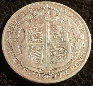 1917 George V .925 Silver Half Crown Coin Lot VF2 - Picture 1 of 2