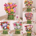 Creative Paper Flowers Tropical Bloom 3D Pops-up Bouquet Greeting Card
