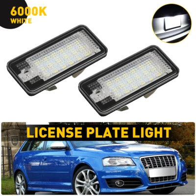 Luz de matrícula LED blanca X2 800LM EE. UU. para Audi A3/S3 S6 A4/S4/B6 Q7 A8/S8D3 Foto 1 de 4
