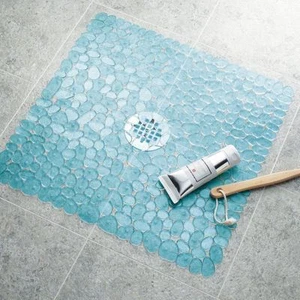 Tappetino da Bagno Durevole 21"X21" Antiscivolo PVC Trasparente Quadrato Vasca Massaggiante Tappetino - Foto 1 di 9