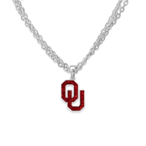 Oklahoma Sooners Game Day Glitter Necklace Jewelry Gift Licensed OU Cover