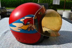 VINTAGE COLLECTIBLE MR. HORSEPOWER RACING HELMET WITH BUBBLE SHIELD - Picture 1 of 19