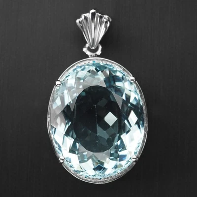 Pingentes de prata esterlina feitos à mão Stupendous Baby azul água-marinha 25,70 ct 925 - Imagem 1 de 4