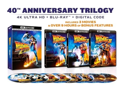 BACK TO THE FUTURE: 40th Ann Trilogy [4K UHD + Blu-ray + Digital, 2025] NEW! - Image 1 of 4