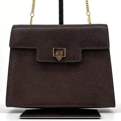 Valentino Garavani Mini Shoulder Bag Brown Leather Gold Hardware Vintage - Image 1 of 4