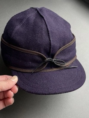 Boné Stormy Kromer tamanho 7 mistura de lã marinha, abas, abas de orelha, frente de amarração   - Imagem 1 de 4