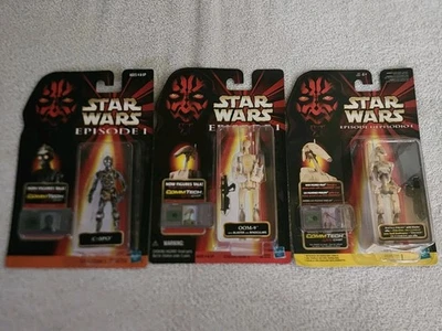 Lote de 3 figuras de acción Star Wars Episodio 1 (C-3P0, Oom-9 y droide de batalla) Foto 1 de 4