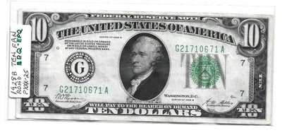 VERY CHOICE 1928B $10 FRN-NEEDS TO BE GRADED - Image 1 of 4