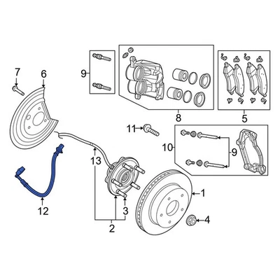 For Ram 1500 2019-2024 Ram 68262944AE Front Right Brake Hydraulic Hose Foto 1 de 2