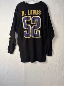 VTG Baltimore Ravens Ray Lewis #52 Nike Men's Black Official NFL Crew Neck K1201 - Picture 1 of 11