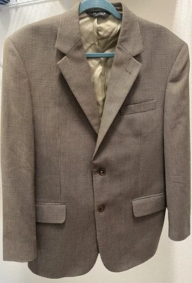 Jos A Bank Wool Signature Sportcoat Blazer 40S Brown Tan Check Houndstooth - Image 1 of 4