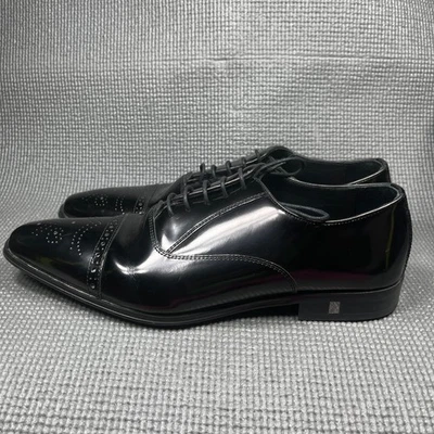 Versace Colección Oxford Zapatos de Vestir Para Hombre 43 Cuero Negro Con Cordones Negocios Foto 1 de 4