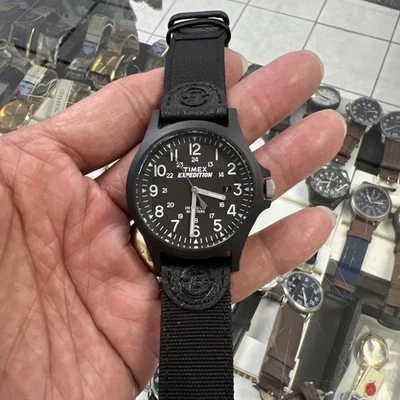 Timex TW4B081009🔥Men's Expedition Acadia Black Nylon Strap Watch TW4B08100🌪️ - Image 1 of 4