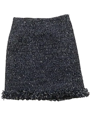 KARL LARGERFELD Skirt Blue Boucle Fringe Pencil 40 IT 6 US Worn Once - Image 1 of 4