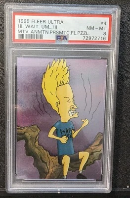 1995 Fleer Ultra #4 Beavis And Butthead Hi Wait Um PSA 8 POP 3 NONE higher - Image 1 of 4