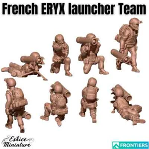 4 soldats français équipés du lance-roquettes ERYX, Échelle 15mm, 20mm et 28mm - Foto 1 di 1