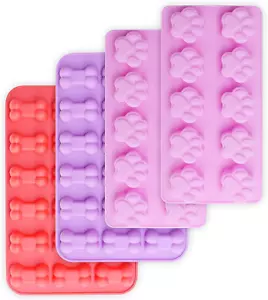 Puppy Dog Paw and Bone Silicone Molds, Non-Stick Food Grade Silicone Molds for C - Picture 1 of 12