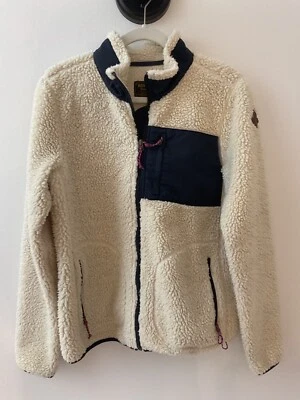 Burton женщин флис куртка M белый и темно-синий полиэстер шерпа Dryride - Изображение 1 из 4