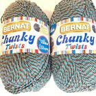 BERNAT Chunky Twists Yarn Lot of 2 TEAL BLUE 10.5 oz Gauge 4 (New Old Stock)
