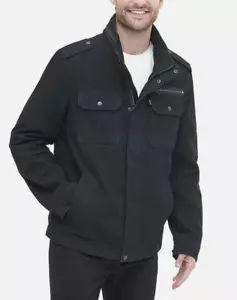 NEW W TAGS Levi's Men's Washed Cotton Military Jacket, Black, Size Medium - Picture 1 of 4