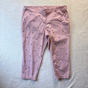 Pantalones Talbots Mujer Talla 18 Pequeño Rosa Fin de Semana Chino Bulldog Francés Bordado - Imagen 1 de 10