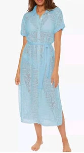 Becca Gauzy Cotton Lace Shirtdress Swim Cover-Up 3A 2606 - Picture 1 of 7