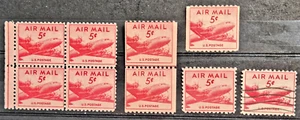 US Air Mail Sc C33 & C37, 5c Plane, MNH & Used VF CV$13.05 (XG05) - Picture 1 of 1