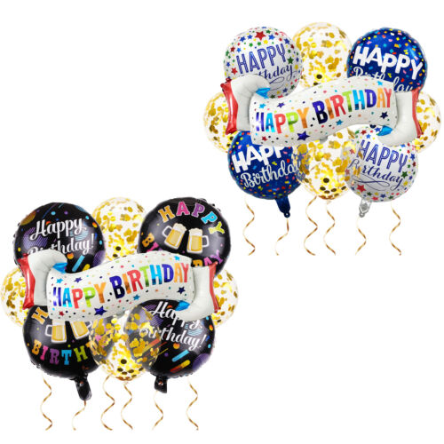 Happy Birthday Geburtstag Deko Set - Folien Ballons Konfetti Luftballons wählbar