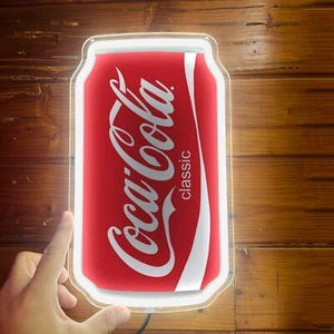 Coca Cola ED Neon Dosenförmiges Schild - Kunst für Zuhause Bar Dekor & Mann Höhlen 12x7 FY1 - Bild 1 von 4