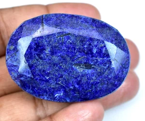 Natural Blue Sapphire 374 Ct Oval Nigerian Certified Huge Rare Loose Gemstone - Picture 1 of 6