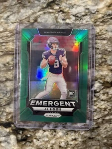 2024 Prizm JJ McCarthy Emergent Green Prizm Rookie RC Minnesota Vikings - Picture 1 of 2