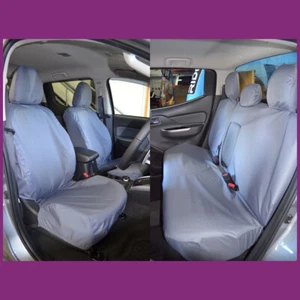 Fiat Fullback 2016+ Double Cab Tailored Waterproof Front Rear Grey Seat Covers - Picture 1 of 5