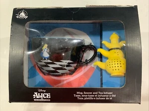 Disney Parks Alice in Wonderland Mug Saucer and Tea Infuser Set In Box - Picture 1 of 11