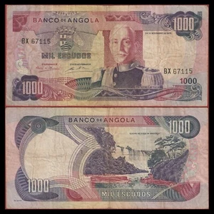 🇦🇴 🇵🇹 Angola 1000 Escudos 1972 Marechal Carmona P 103 FINE - Picture 1 of 5