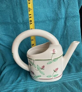 Vintage CIC Made in Portugal Floral Rosa Rosenknospen Keramik Gießkanne/Übertopf - Bild 1 von 9