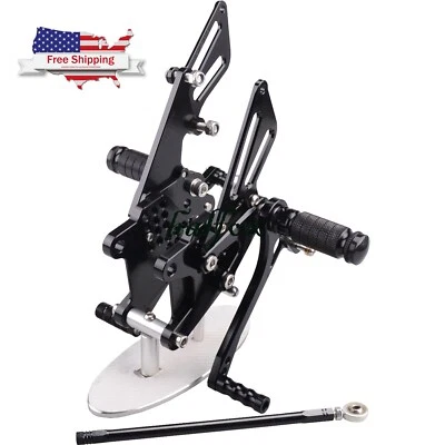 Juego de estriberas traseras negras de Estados Unidos para Kawasaki Ninja ZX10R 2006-2010 Foto 1 de 4