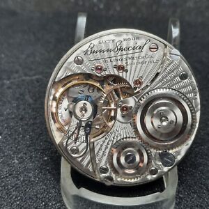 Very Good Illinois 60 Hour Bunn Special Pocket Watch Movement - Running Well