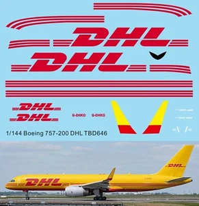 1/144 Decals pro Boeing 757-200 DHL Zusatzaufkleber für Bausatz TBD646 - Bild 1 von 1