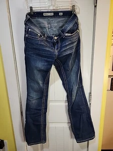 BKE Payton Jeans Damen 28L Washed Dunkelblau Stretch Denim Bootcut Flare - Bild 1 von 5