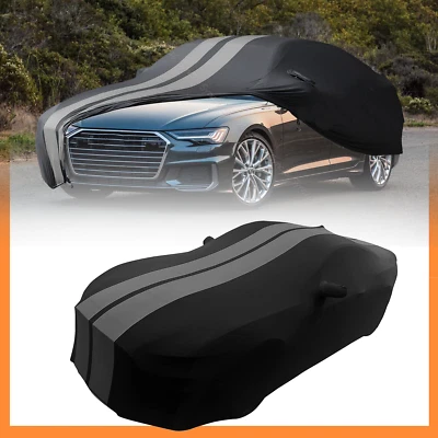 Indoor Car Cover Stain Stretch Black Grey Stripe For Chevrolet Camaro ZL1 - Image 1 of 4