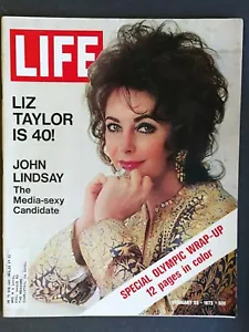 Life Magazine February 25, 1972 The Winter Olympics - Elizabeth Taylor at 40 423 - Imagen 1 de 2